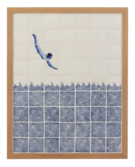 Nude Diver 2021 Ceramic Mosaic By Renaud Sauve Zother Art