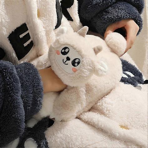 500ml Cute Hot Water Bottle Long Term Heat Pvc Hot Water Bag Bed Bottle With Fluffy Plush Cover