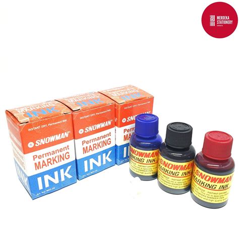 Jual Refill Isi Tinta Spidol Marker Permanen Permanent Ink Snowman Mig