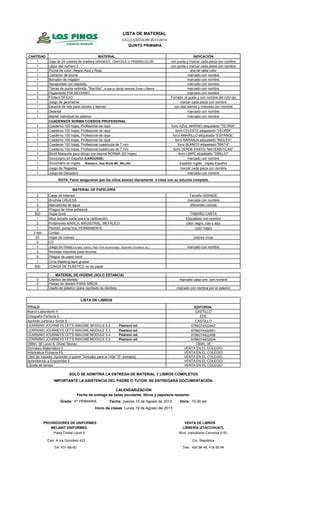 Listas Primaria 2013 2014 PDF