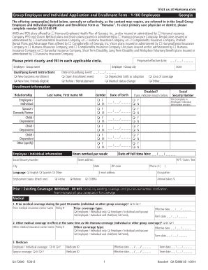 Fillable Online Hcr Filing Template Sb Employee Enrollment Form