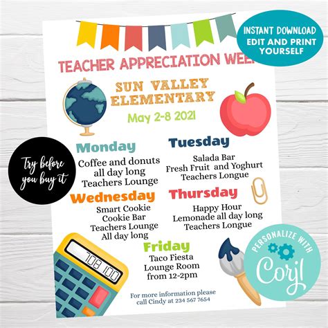 Teacher Appreciation Flyer Template Free