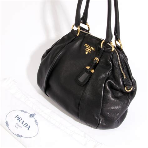 Prada Black Leather Handbags Prada Nylon Leather Tote