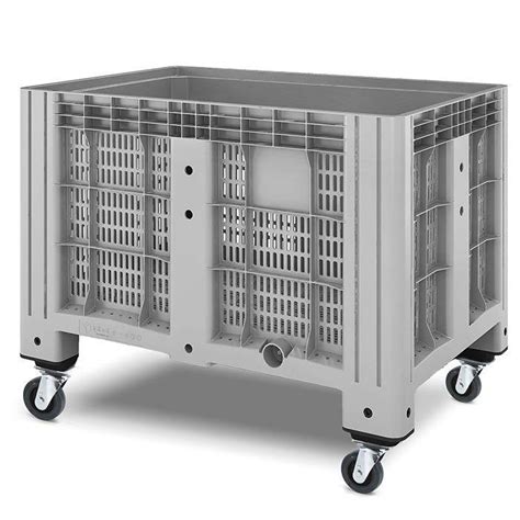 Пластиковый контейнер (iBox) 1200х800х920 перфорированный на колесах ...