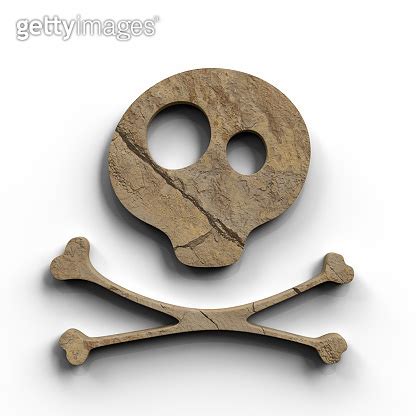 Pirate Sandstone Sign With Skull And Bones D Illustration File With