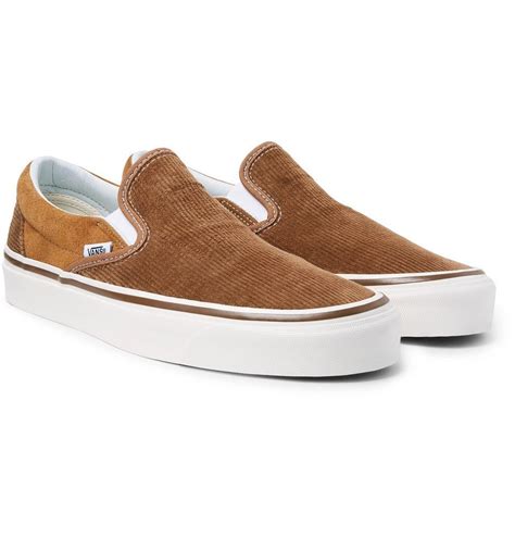 Vans Og 98 Dx Corduroy And Suede Slip On Sneakers Men Tan Vans