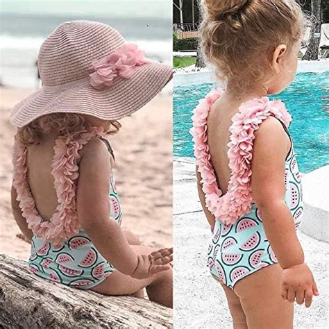 Nuotatore Spiaggia Bambini Costume Da Bagno Bikini Set Bambino Bambini Neonata Ruffled Bikini Un