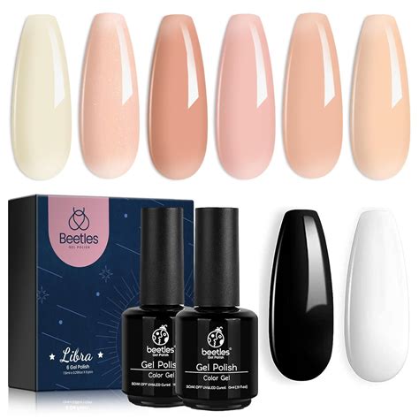 Amazon Beetles Gel Polish Set Colors Transparent Jelly Sheer Pink Nude Kit Libra