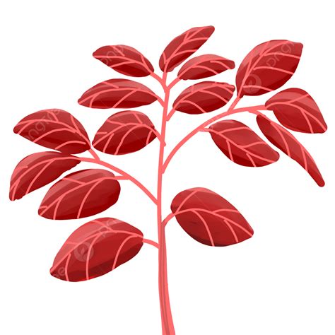 Daun Merah Daun Tropis Daun Zen Merah Png Transparan Clipart Dan