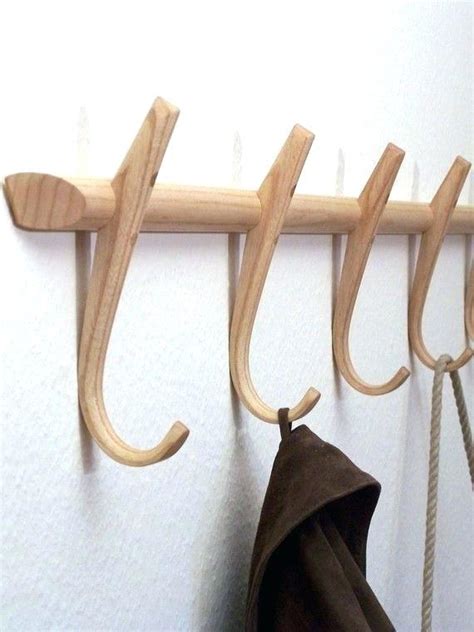 Unfinished Wood Coat Rack Via Wooden Pegs Peg Wall Mounted Wooden