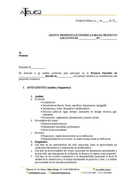 Ejemplo Cotizacion Proyecto Ejecutivo Descargar Gratis Pdf Bienes