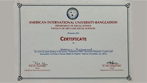 Got Acknowledge Certificate From The Department Of Social Science At