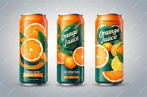 Premium Photo Orange Juice Label Design Soft Drink Bottle Label