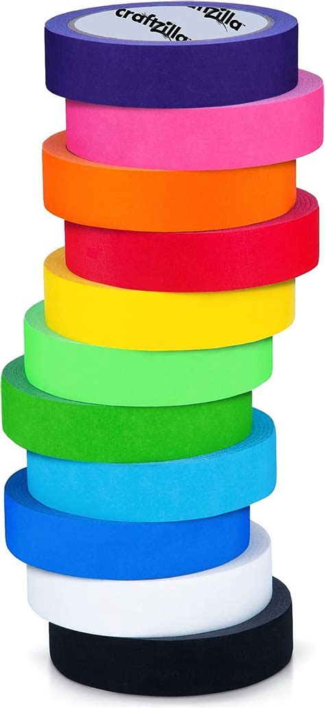 Craftzilla Colored Masking Tape Set 11 Rolls 825 Feet Rainbow