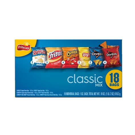 Frito Lay Classic Mix Variety Pack Snack Chips 1oz Bags 18 Count