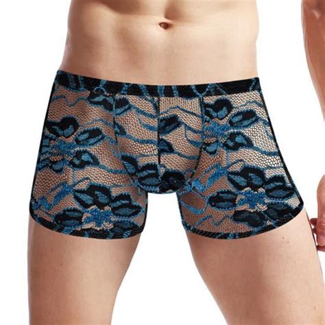 Yoojia Sexy Boxer Dentelle Homme T Back Sissy Lingerie Transparente