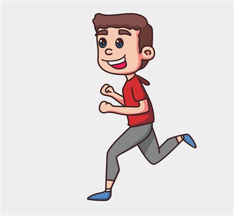 little boy jogging cartoon illustration 12070342 Vector Art at Vecteezy