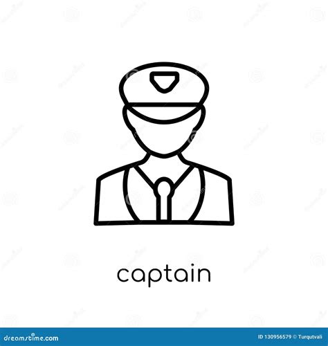 Captain Icon Vector From Pirates Collection. Thin Line Captain Outline ...