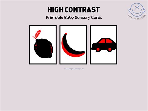 Printable Red Black White Flashcard For Newborn Baby High Contrast