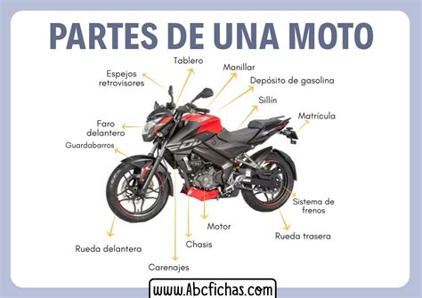 Partes de una moto de carreras - ABC Fichas