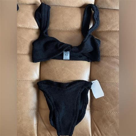 Hunza G Juno Black Crinkle Bikini New With Depop