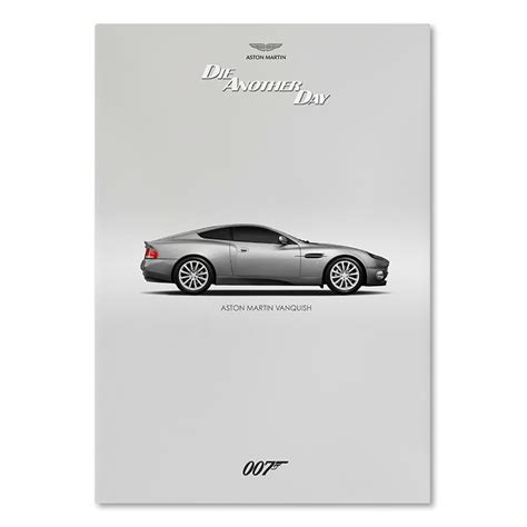 Aston Martin Vanquish Die Another Day 007 Minimalist Wall Art Poster