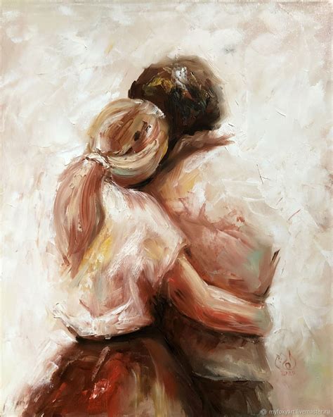 Двое, влюбленные, любовь, картина маслом на холсте – заказать на ...