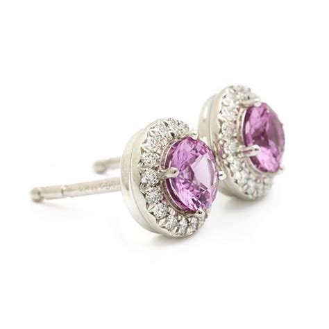 Tiffany And Co Soleste Pink Sapphire Diamond Earrings Van Rijk