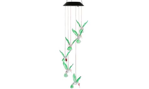 Hummingbird Color-Changing LED Solar Mobile Wind Chime | Groupon