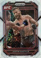 Justin Gaethje 2023 Prizm UFC 110 White Sparkle SSP Price Guide