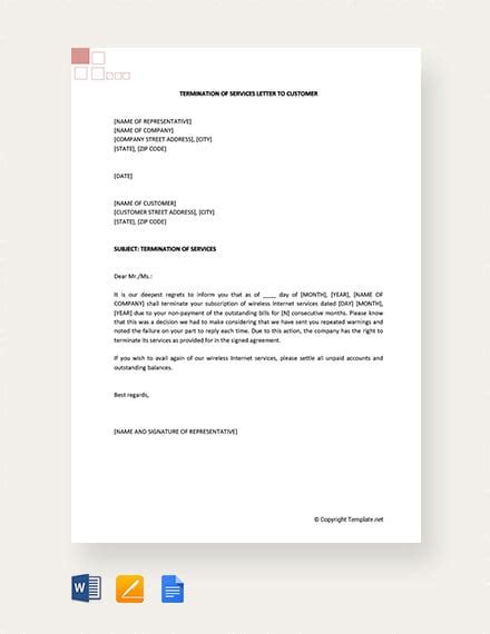 14 Termination Of Services Letter Templates Pdf Doc