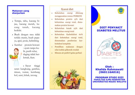 Leaflet Diet Diabetes Melitus