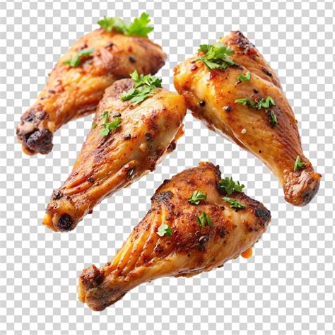 Premium Psd Flying Grilled Chicken Wings Isolated On Transparent