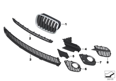 51118047336 Genuine BMW Grille Middle Top BMW Parts Deal