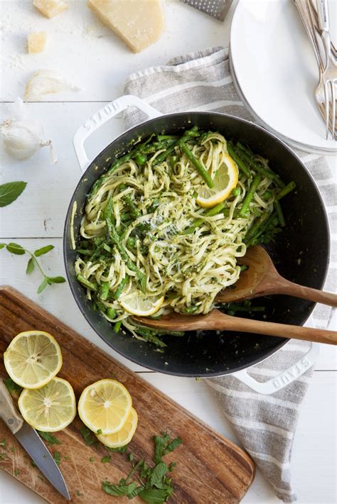 Almond Mint Pesto Pasta Camille Styles