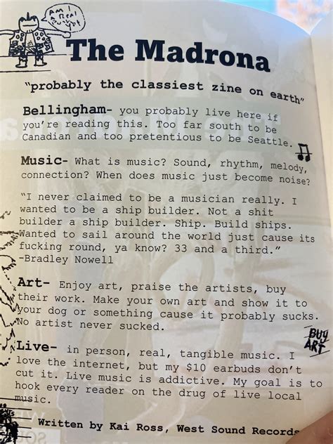 Made a last minute change to my zine and added a brad nowell quote : r