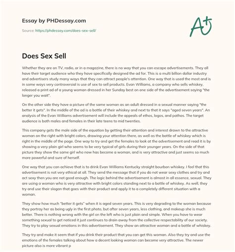 Does Sex Sell PHDessay