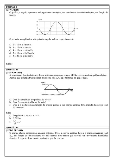 Lista De Exerc Cios Ondas Harm Nicas F Sica I Fabio Jorge 2 Ano 3