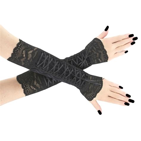 Made To Order Gothic Gloves Whole Black Fingerless Evening Arm Warmers