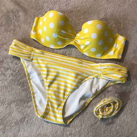 Victoria S Secret Swim Itty Bitty Yellow Polka Dot Bikini Poshmark