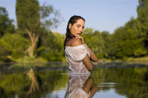 Portrait Of A Fitness Model In White Lingerie Stock Photo Image Of Look Nature 121042178