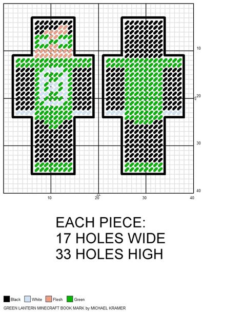 Green Lantern Minecraft Skin Plastic Canvas Pattern Plastic Canvas