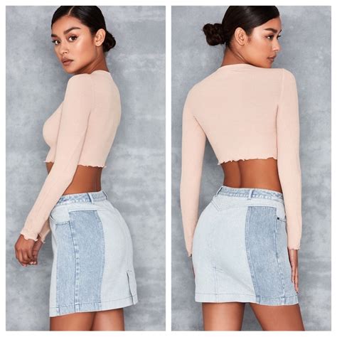 Brand New Nude Lettuce Edge Crop Top Gem