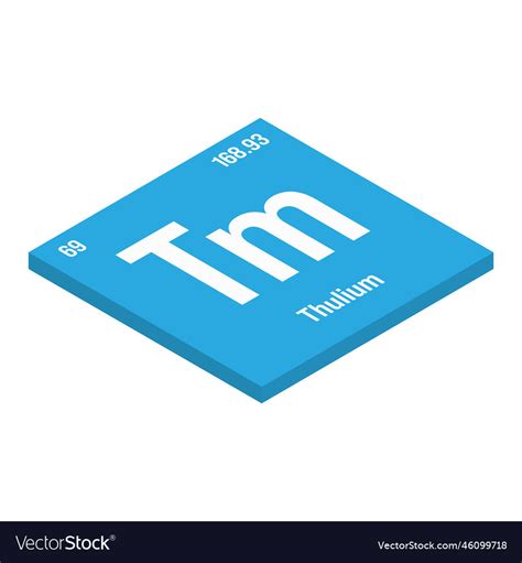 Thulium Tm Periodic Table Element Royalty Free Vector Image