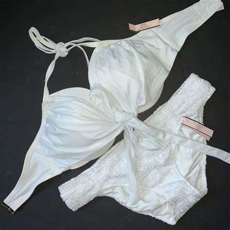 Victoria S Secret Swim Nwt Victorias Secret Wrap 34ddd Bikini M Knockout Bottom White