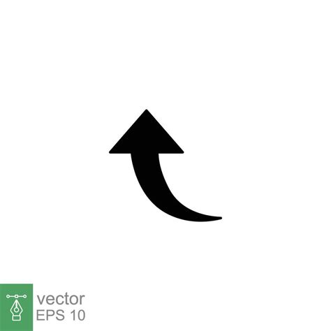 Curve arrow upward icon. Simple solid style. Up arrow, curvy, increase ...