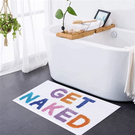Amazon Qubomax Get Naked Bath Mat Non Slip Super Absorbent Funny Bathroom Rug Machine