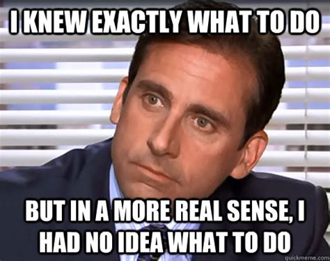 I Knew Exactly What To Do But In A More Real Sense I Had No Idea What