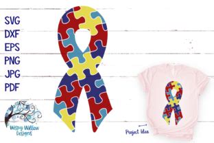 Autism Puzzle Ribbon Graphic by WispyWillowDesigns · Creative Fabrica