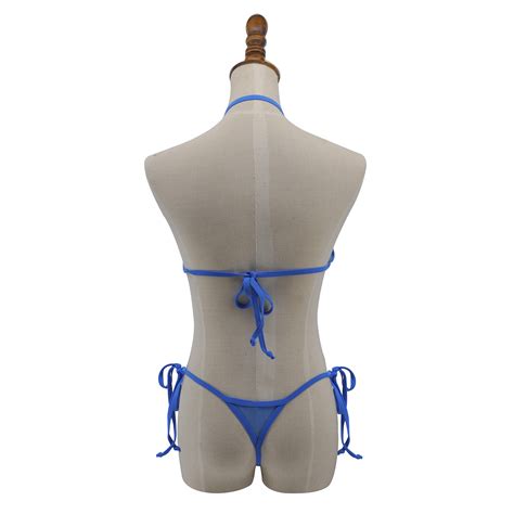 Buy SHERRYLO Fishnet Bikini Sheer Mini Micro Bikinis See Thru Wrap Around Top Brazilian G String